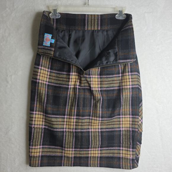 Plenty By Tracy Reese sz4 Unique Plaid layers wool skirts Fall Old money British - Picture 13 of 14